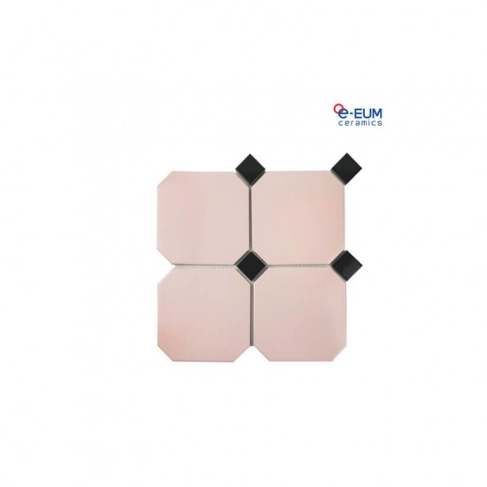 이음세라믹 / 팔각타일 / Pink 148-014 Black